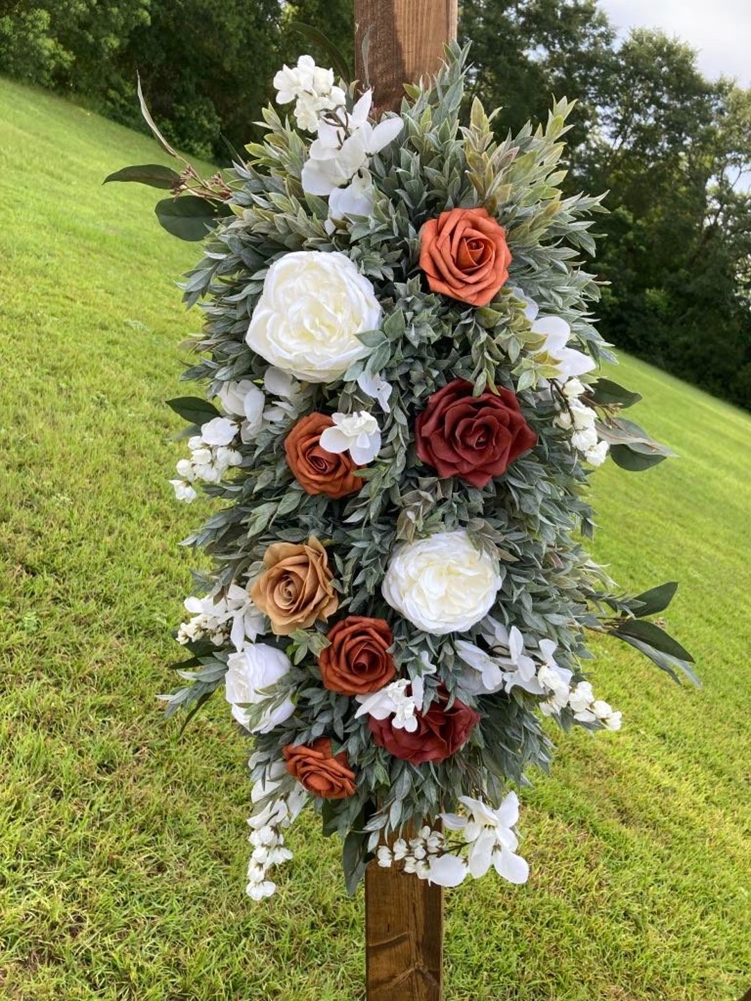 Terracotta and Rust Free Standing Arrangements, Arbor Swags - Etsy