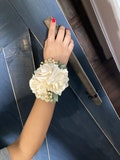 Cream Corsage, rose and gardenia wrist corsage for Mom or Grandma, Mom wedding flower bracelet