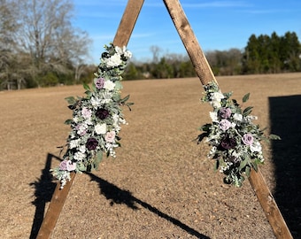 Plum and Lavendar  Arch swags, Wedding Arbor Decor