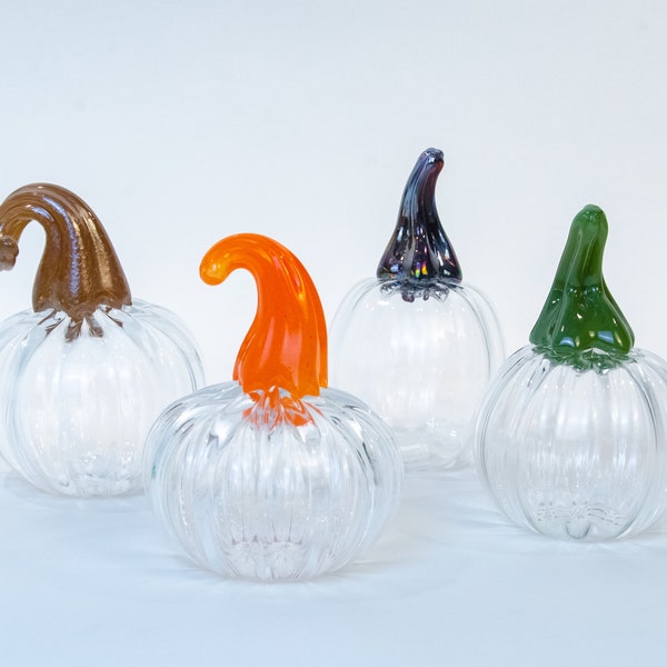 Mini Glass Pumpkin Etsy