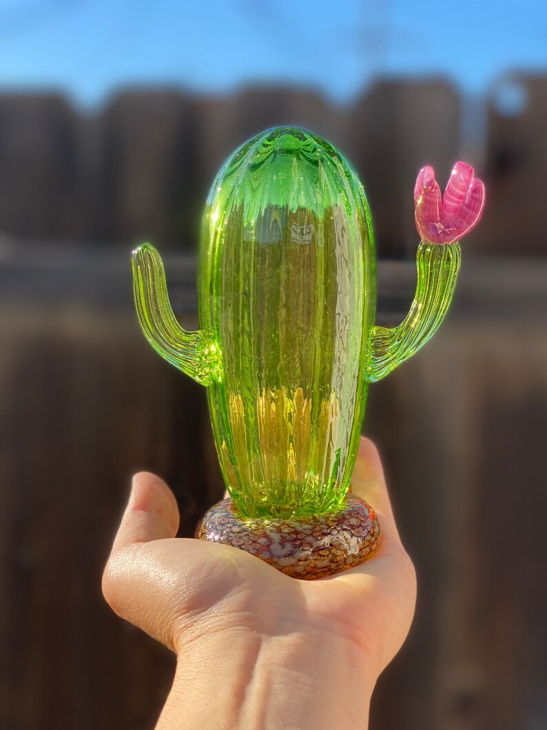 Saguaro Sculpture Cactus Lover Glass Cacti Etsy