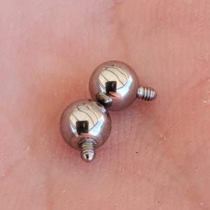 2 Replacement Internally Threaded Balls. 16g, 14g, Stainless, 3mm, 4mm, 5mm,