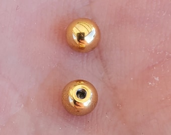 Yellow Gold Color Balls 20g 18g 16g 14g Replacement Balls. Externally threaded, 2mm 3mm 4mm 5mm, 2 Balls per order