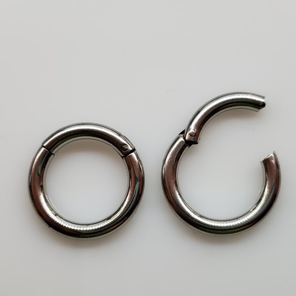 Septum Clicker Ring, Hinged, 20g, 18g, 16g, 14g, 12g, Surgical Stainless Steel, Sold Single