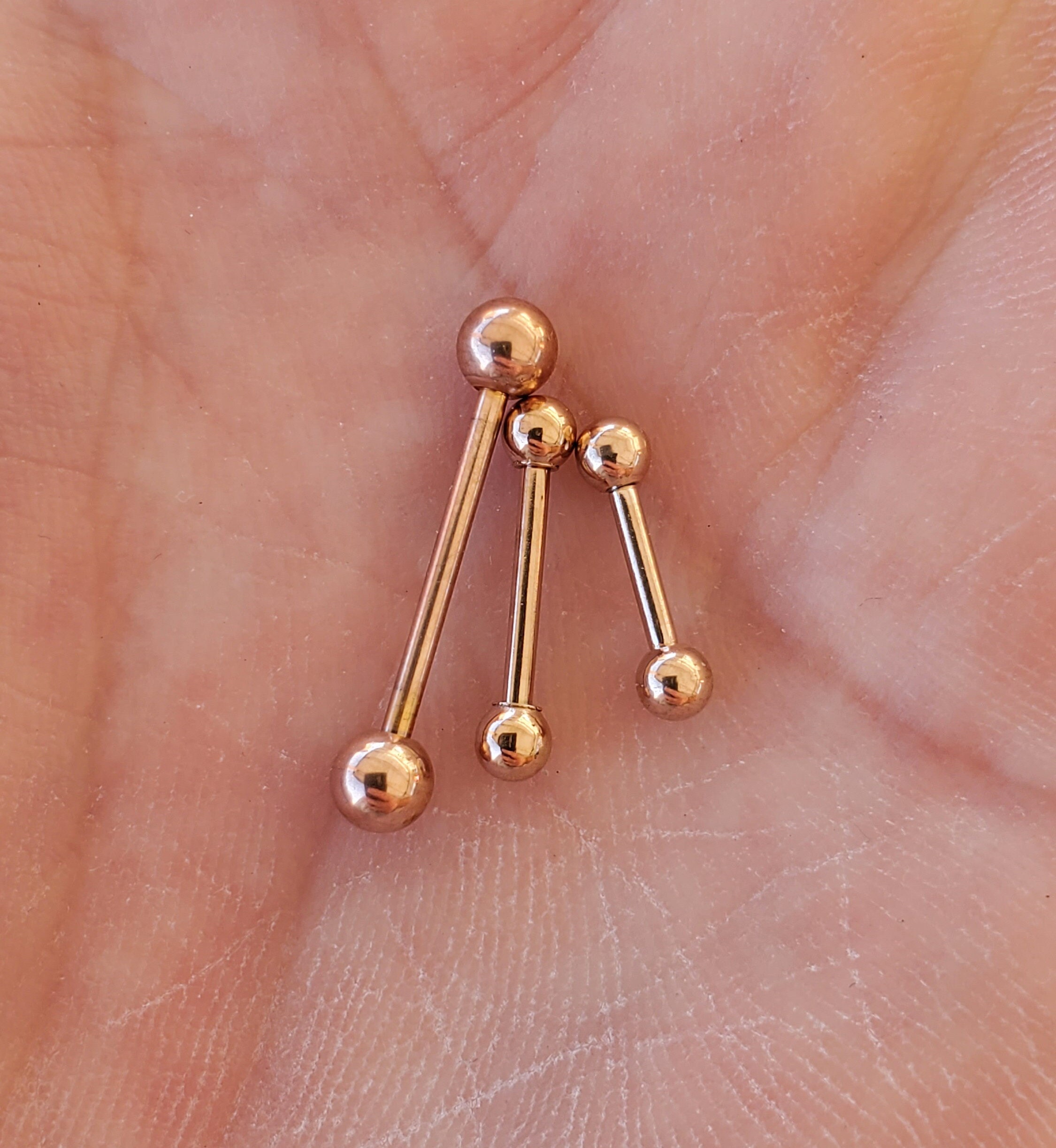 Rose Gold Color 18g 16g 14g Straight Basic Implant Grade Surgical Stainless Steel Barbell