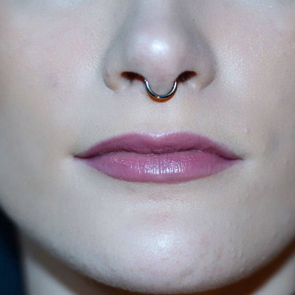 Septum D Ring, Gauges - 20g 18g 16g Sizes - 8mm 10mm 12mm Colors - Stainless Steel, Rose Gold, Gold, Black - Nose Septum Jewelry Tiny Small