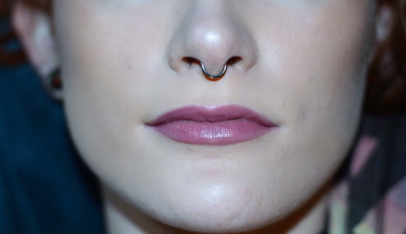 Septum D Ring Gauges 20g 18g 16g Sizes. d shaped septum ring. 