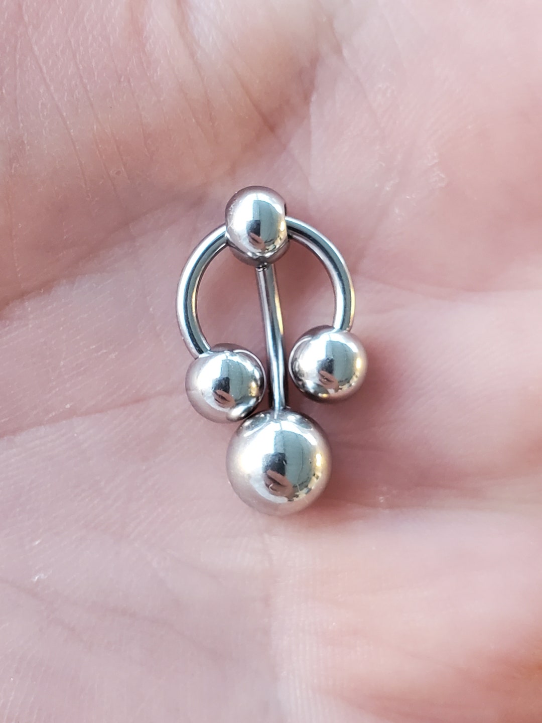 VCH Piercing Curved Barbell W/ Horseshoe Surgical Stainless Steel Clitoral Clitorial Clit