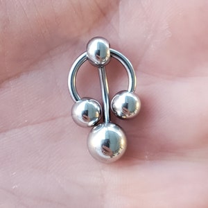 VCH Piercing Curved Barbell w/ Horseshoe Surgical Stainless Steel Clitoral Clitorial Clit Vertical Hood Jewelry Door Knocker Slave Ring