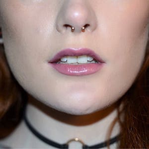 Septum Ring U Shaped Circular Barbell, 18g 16g 14g, Lots Sizes And Colors, Rose Gold, Gold, Black, Flip Up Hide, Septum Jewelry, Small, Tiny image 4