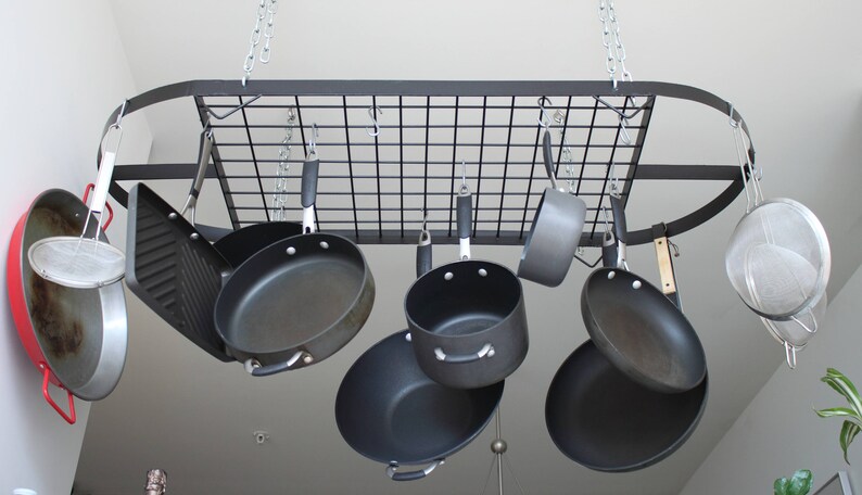 Custom Welded Steel / Stainless Steel Hanging Pot Rack | Etsy