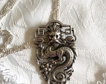 Silver Chinese Dragon Necklace