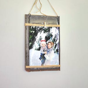 Rustic Metal Photo Frame, Industrial Picture Frame, Primitive Metal Picture Frame, Tenth Anniversary Tin Gift Photo Frame, Tin Picture Frame