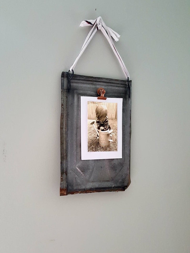 Rustic Metal Clip Frame Tin Buffalo Check Image 0