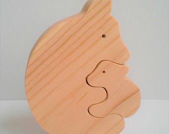 Tumbler wooden polar bear and her cub