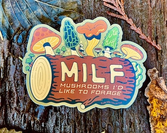 Mushrooms I'd Like To Forage Vinyl Sticker by Slow Hike Collective