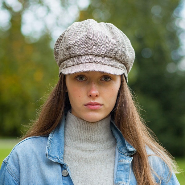 Casquette gavroche femme, casquette en tweed, bonnet d'hiver chaud, belle casquette, bonnet stylé.