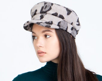 Baker boy hat for women with print