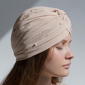 Cotton turban with pearls for women