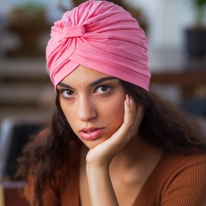 Turban woman, cotton turban hat, fashion turban, hair turban, hair wrap Pink