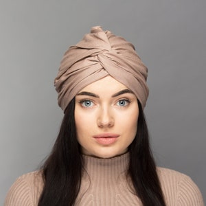 Turban for women, Head wrap, Twist turbans for summer. Coffee