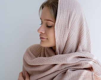 Pañuelo de muselina suave para la cabeza para mujer