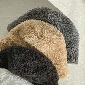 Fur Bucket Hat for Women Winter Bucket Hat Fur Hats Unisex Hats Winter ...