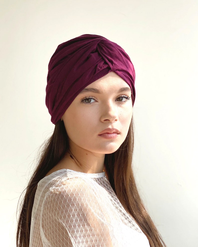 Turban head wrap for women fits in all seasons Maroon