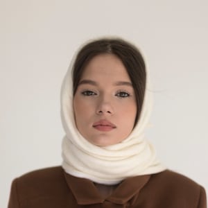 Wool head scarf for women make your style elegant in this winter White