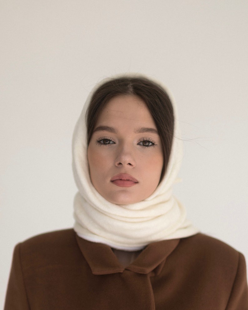 Wool head scarf for women make your style elegant in this winter White
