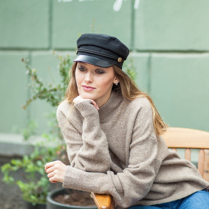 Fiddlers cap for women black newsboy cap women baker boy cap Etsy