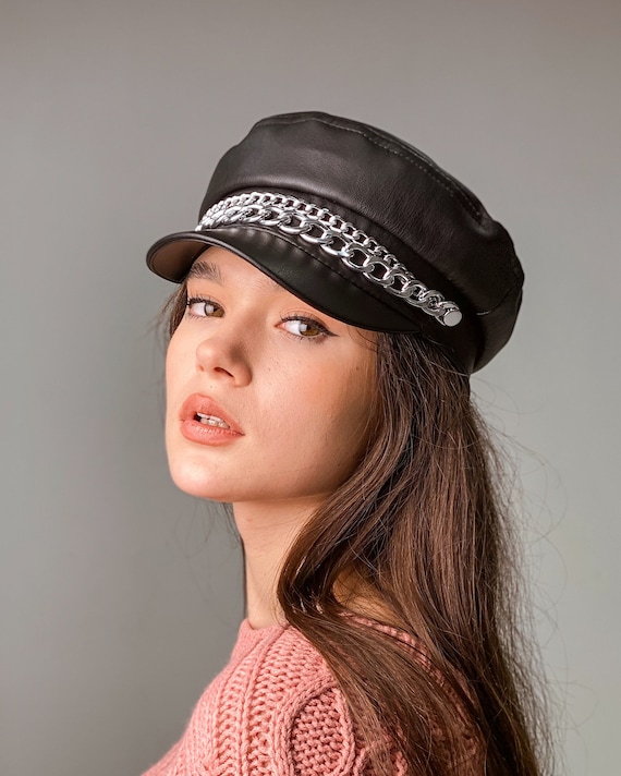 leather fiddler cap