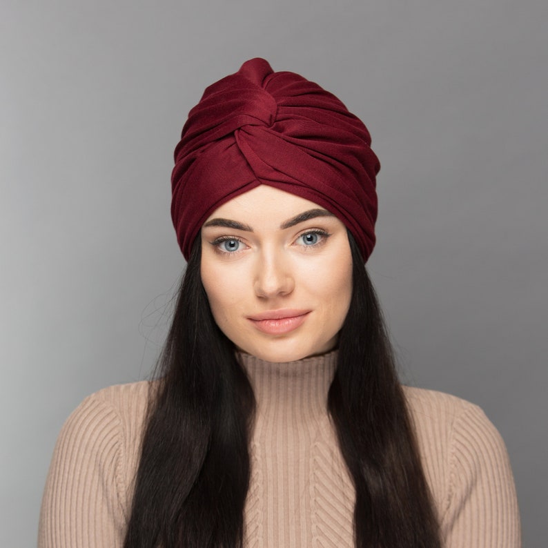 Turban for women, Head wrap, Twist turbans for summer. Burgundy