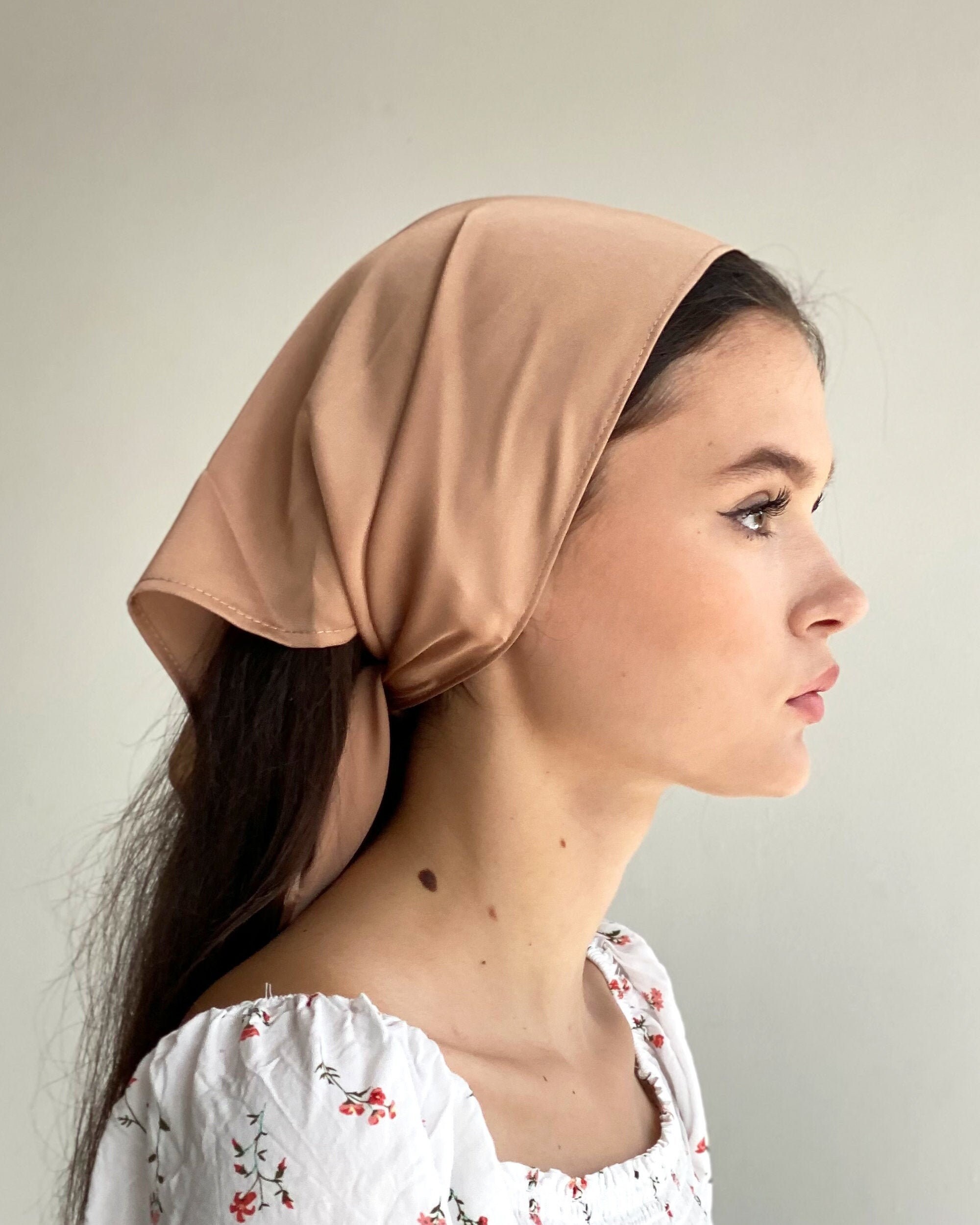 Silk head scarf for spring summer season Etsy