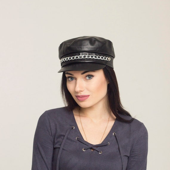 leather cap womens