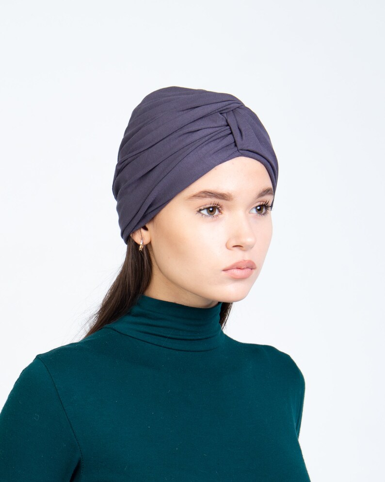 Turban head wrap for women fits in all seasons Gray