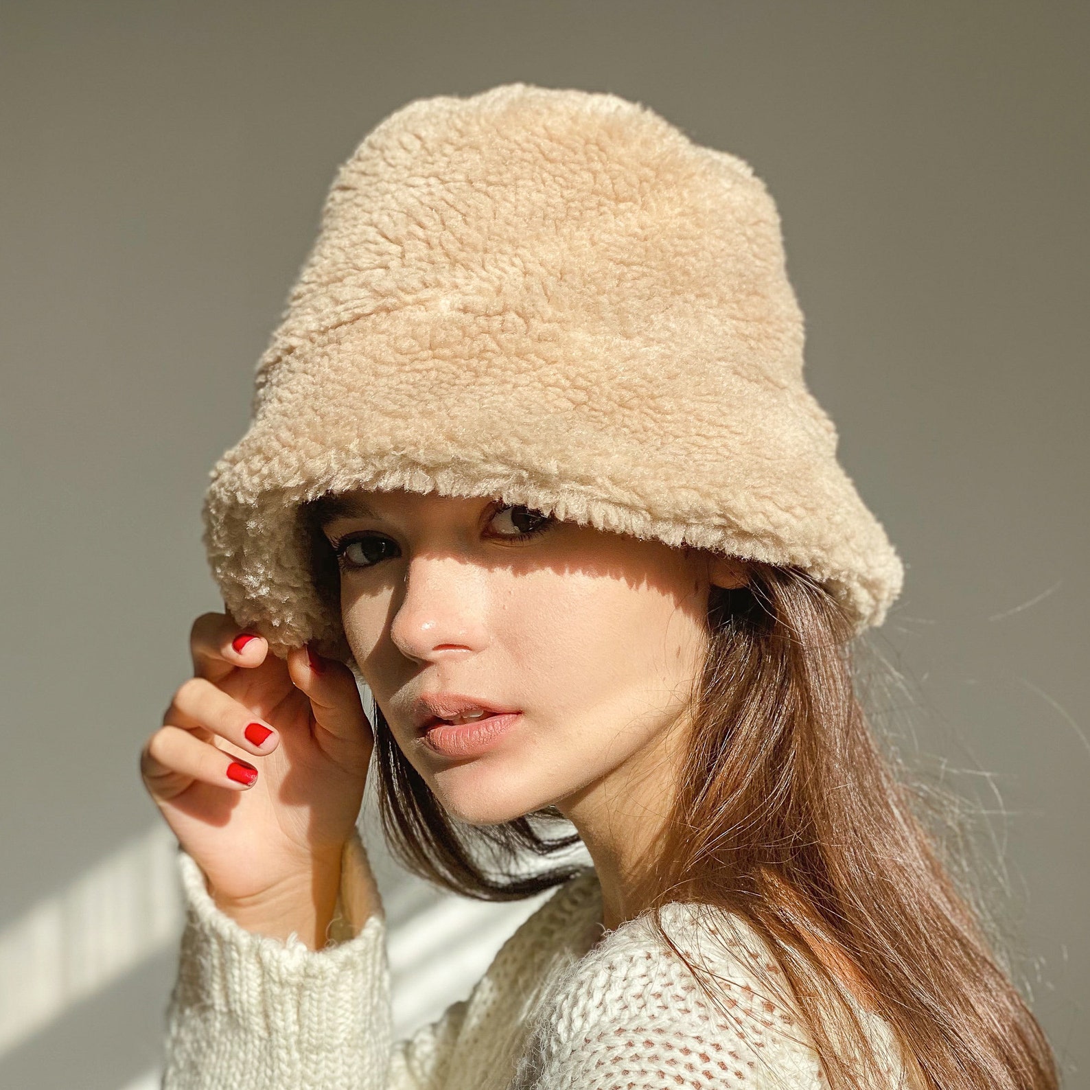Fur fuzzy bucket hat Women winter bucket hat Faux fur bucket Etsy