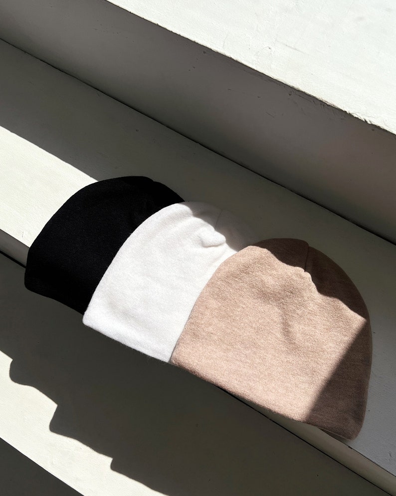 Winter Beanie Mütze mit Fleecefutter für Damen Schwarz