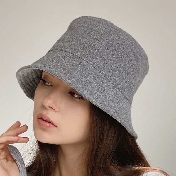 Wool Bucket Hat With Veil Etsy