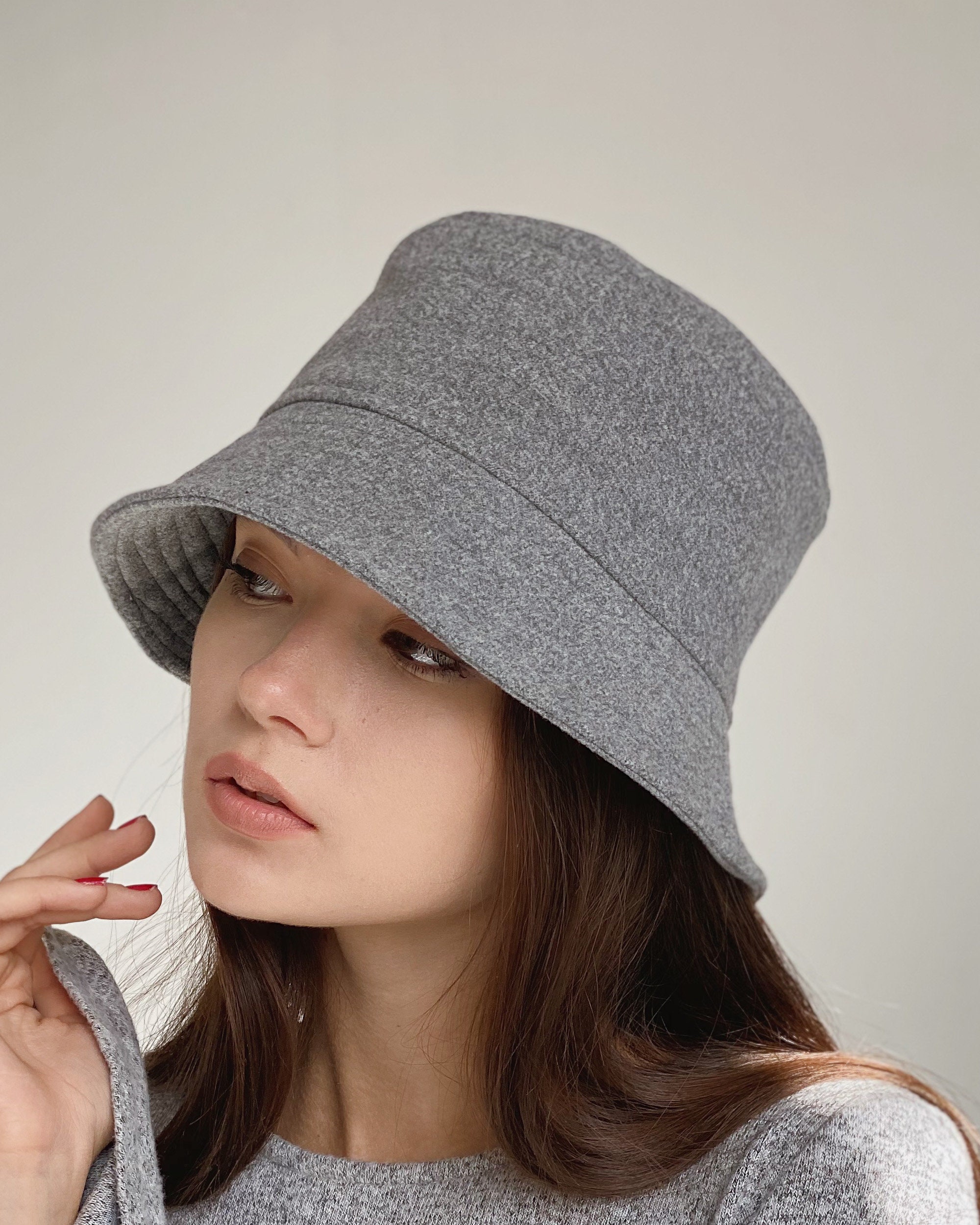 Fall Winter Bucket Hat With Veil Wool Bucket Hat for Women. Etsy