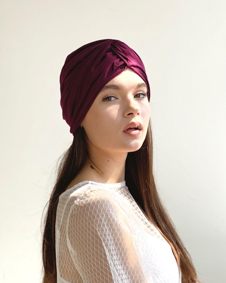 Turban head wrap for women fits in all seasons image 4