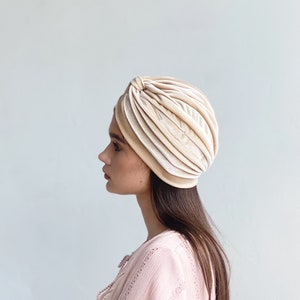 Velvet turban is pre tied and ready to ship from our warehouse in USA worldwide image 2