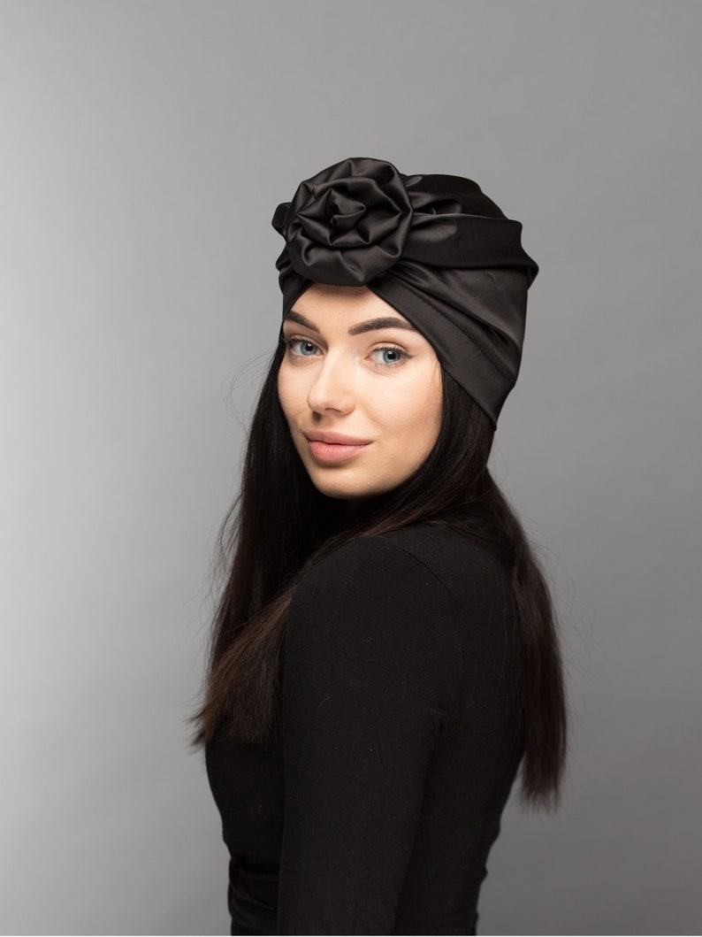 satin wrapped hair towel