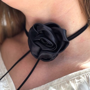 Silk choker available as a set.  Rose flower choker.