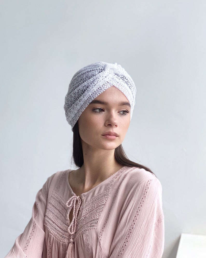 Summer lace turban for women light and comfortable to wear image 3