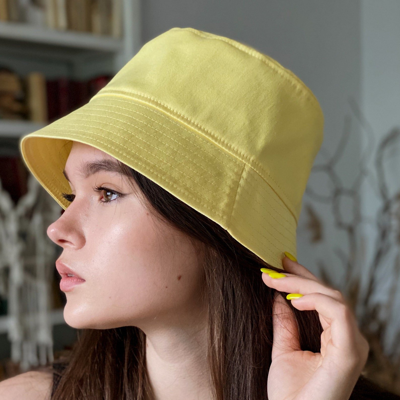 Summer Bucket Hat for Women Cotton Bucket Hat. Etsy
