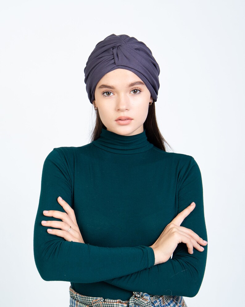 Turban head wrap for women fits in all seasons image 5