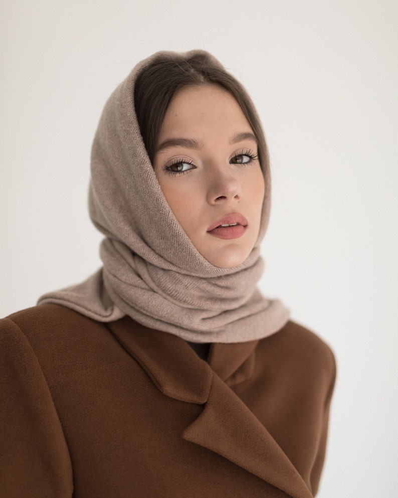 Wool head scarf for women make your style elegant in this winter Beige