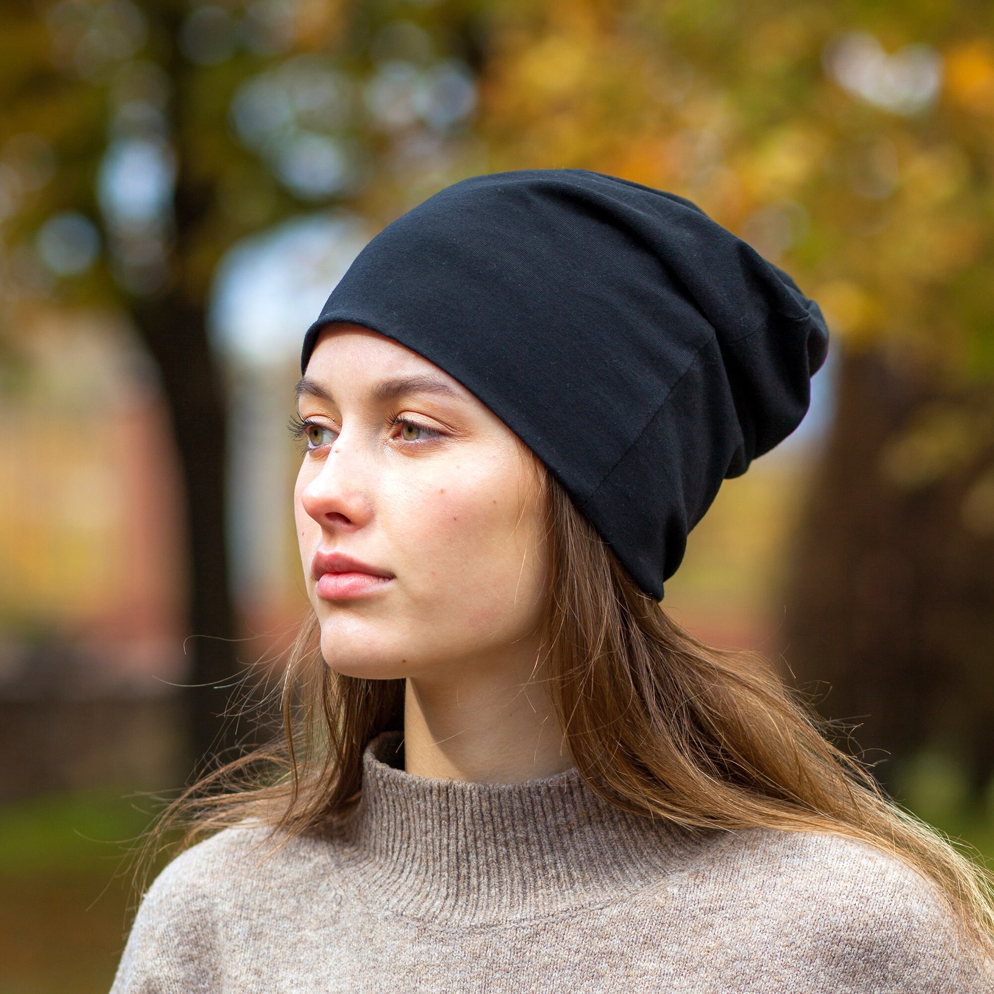 Cotton Slouchy Beanie Hat for Women. Cotton Beanie Hat Woman. Etsy UK