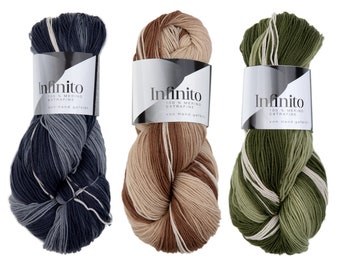 Infinito - Atelier Zitron - 100 % Schurwolle (Tansmanian Merino extrafine) - Fingering - 100g - Farbverlaufs-Garn - stufenlose Farbverläufe